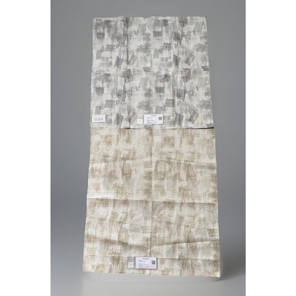 2 Candace Olsen Embroidered Metallic Silver Gold by Kravet Fabric Samples 25x25 - Picture 2 of 9